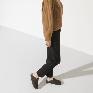 BOSTON SHERALING SUEDE LEATHER FUR MOCCA