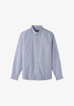 CHEMISE GREG LOGO FS IAB/ BLEU CLAIR