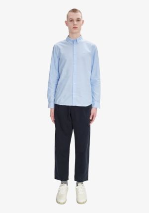 CHEMISE GREG LOGO FS IAB/ BLEU CLAIR