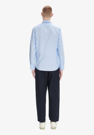 CHEMISE GREG LOGO FS IAB/ BLEU CLAIR