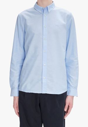 CHEMISE GREG LOGO FS IAB/ BLEU CLAIR
